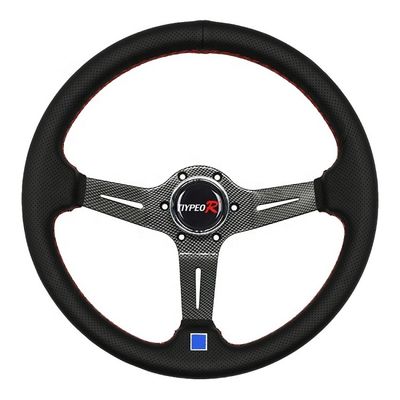 品質  Sports Racing Modified Accessories Deep Dish Universal Leather Racing Steering Wheel Drift Sports Steering Wheel 工場
